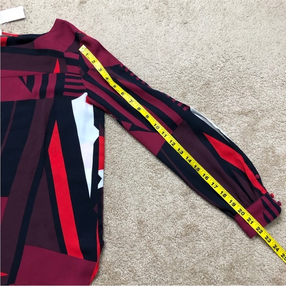 NWOT loft multi color slit sleeve blouse size small - Picture 11 of 11